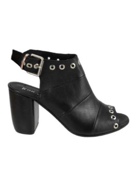 Ron White Shoes - Ron White Shauna Black Leather Chunky Block Heel Sandals | 37